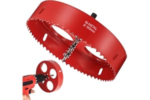 RunXinDa Lochsäge 160mm, HSS M42 Bi-Metall Lochsägen Set, 160mm Lochbohrer, Bohrkrone mit Sechskant Schaft und Bohrer, für Holz, Kunststoff, Gipskarton, Blech, dünnen Metallplatten und mehr