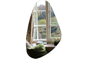 Muzilife Specchio decorativo ovale, asimmetrico, 50 x 85 cm, da appendere, per soggiorno, bagno, corridoio, ingresso