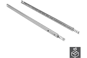 EMUCA - Guías Laterales para cajones con rodamiento de Bolas 17mm x 214mm, extracción Parcial, Pack de 5 guías