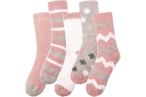WORPICE Fluffy socks - 5 Pairs Socks for women, Womens Thermal Socks, Warm Soft Winter Fuzzy Socks for Women - Gift for women, UK Size 4-7