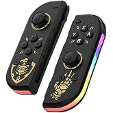 WOTOBE JOY-02 Nintendo Switch ile Uyumlu Siyah JoyCon Joystick, Bluetooth 5.2, Y&uuml;ksek &Ouml;m&uuml;rl&uuml; Pil