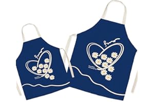 EYANDS Eyand Parent and Child Apron for Cooking - Super Cute Pattern Cotton and Linen Kitchen Apron for Mom Kids, Cooking Painting Gardening Apron