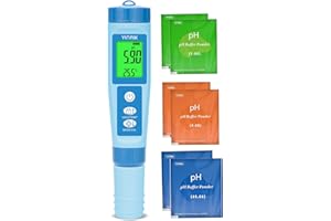 YINMIK Misuratore di pH Digitale, Tester pH 4 in 1 per Acqua Idroponica, Tester TDS EC PPM per Nutrienti Vegetali, Misuratore di Conducibilità pH a Penna per Acqua Potabile, DWC, Piante da Interno
