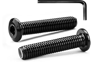 MINHER M4 x 35 mm 10 Piezas de Tornillos de Cabeza Hueca Hexagonal de Cabeza Plana Pernos, Acero Inoxidable A2 V2A, Pernos de Cabeza Plana, Rosca Completa, Óxido Negro (con Llaves Allen)