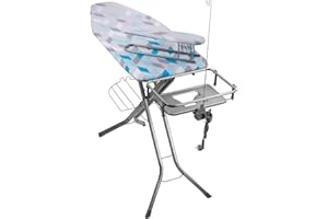 KADAX Table à Repasser pour Centrale Vapeur, Planche à Repasser avec Prise de Courant et Hauteur Réglable pour Un Repassage Facile (130 x 48 cm, Bleu)