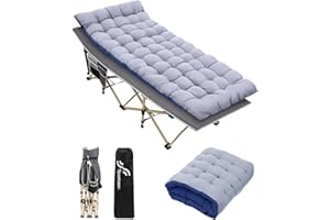 Sportneer Lit de Camping Portable avec Matelas, lit de Couchage Pliable pour Adultes, 188 x 71 x 37 cm lit de Camp Pliable Robuste avec Rembourrage pour Camping