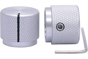 Taiss/2 stücke Silber farbe Aluminium Elektronische Drehregler Potentiometer Knopf Für 6mm Durchmesser Welle, Lautstärkeregler, Audio knopf, Gitarrenknopf, schaltknopf, 20mm durchmesser x 17mm Höhe