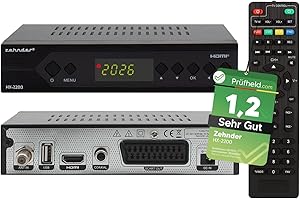 [ Test SEHR GUT, Note 1.2 *] Zehnder HX 2200 Sat Receiver mit Aufnahmefunktion, HD fähig, Full HD, Digital Sat-Receiver für Satellitenschüssel Satelliten Satellit TV Fernseher, HD-Receiver, HDMI