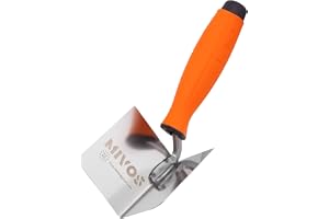 Mivos Hörnspackelspade i rostfritt stål 80 x 60 mm – Inre spatel med mjukt grepp för arbete i hörn på väggar – Tillverkad i E