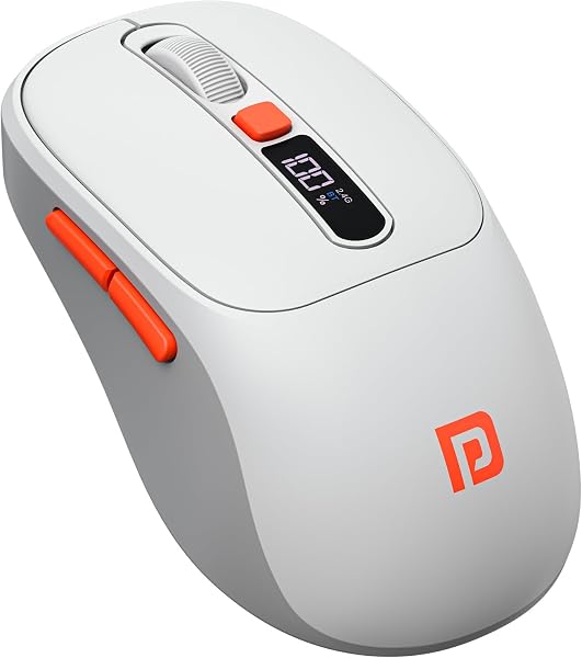 Portronics Toad 9 Wireless Bluetooth Mouse with Dual Wireless (BT + 2.4 GHz), Smart LED Display, Rechargeable Battery, Forward & Back Button, Multi-Device Pair,