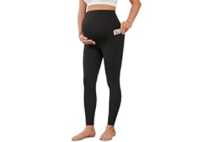 VALANDY Creamlush Maternity Leggings Over Bump with Pockets - Buttery Soft Yoga Workout Pregnant Pants
