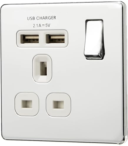 BG Electrical fbs21u2g presa singola da 2,1 A Masterplug con 2 x USB | Leroy Merlin