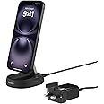 Belkin BoostCharge Pro 15W convertible magnetic wireless charging stand,MagSafe compatible fast Qi2 wireless charger,magnetic fast charger for iPhone 16/15/14/13, AirPods Pro, 20W plug incl. - Black