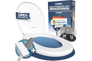 Heimfleiss® Toilettendeckel mit Absenkautomatik Oval + Montageset | Duroplast Klodeckel mit Absenkautomatik O-Form | Premium Klobrille Weiß mit Softclose Funktion | WC Sitz Toilettensitz Klositz