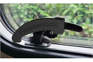 3D-Druck Camper Fenstersicherungen in Schwarz/Einbruchschutz/Verriegelung für Dometic Seitz Fenstergriff/Fensterhebel Wohnmobil- und Wohnwagenfenster (Typ 1, 2er Set Links)