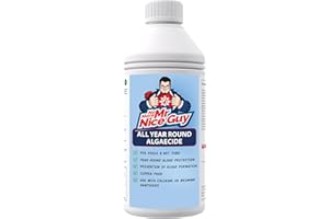 Algaecide For Swimming Pools & Hot Tubs 1 Litre – Algae Remover – 1 Litre Treats 45,000 Litres – All Year Round Copper & Quat Based Algicide – Prevention of Algae Formation – No More Mr Nice Guy
