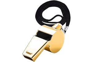 lumcov Sifflets,Métal Sifflet de Sport avec Cordon,Sifflets de Sport en Métal avec Cordon,pour Sports,Basketball,Football,Camping