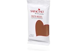 SARACINO WE LOVE PASTRY Saracino Pasta di Zucchero Model Marrone per Modellaggio da 1 Kg senza Glutine Made in Italy