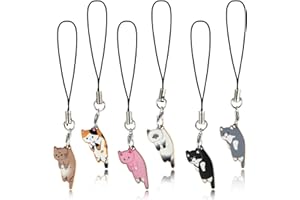 Molain Uroczy kotek zawieszka do telefonu, słodki kotek wisiorek do telefonu zawieszka małe świeże kreatywne zwierzę brelok ręcznie robiona bransoletka zapobiegająca zgubieniu łańcuszek do telefonu