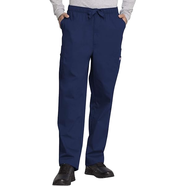 Cherokee Men's Cargo Scrub Pants - Workwear 4000 - Caribbean Blue - Cotton Blend