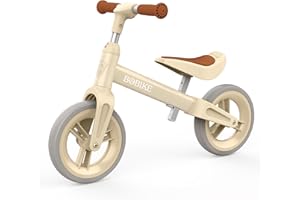 VITONIS Draisienne Enfants Vélo Bébé sans Pédales de 1.5-4 ans Jusqu'à 25 kg, Volant et Selle Réglables en hauteur, Antivol de Direction, Vélo d'enfant ultra Léger Vélo d'équilibre pour Garçons Filles,Beige