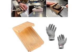 Yearsahrk Oyster Shucking Clamp Handschutz Holz Oyster Shucker Meeresfrüchte Schalentiere Oyster Shucker Tool Hölzerne Oyster Shucking Clip Meeresfrüchte Werkzeuge (1 Stück+Gloves)