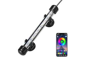 GreenSun LED Lighting Aquarium Light, LED Fish Tank Lights Waterproof with APP Control, RGB Multicolor Submersible LED Light Underwater Strip Light for Fish Tank (18cm/7 Inches)