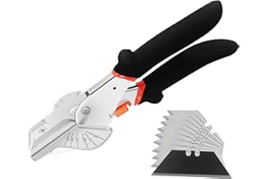 FLORA GUARD Cisailles à angle - Cisailles à onglets multi-angles de 45 à 135 degrés, cisaille à joint pour couper le bois tendre, le plastique, le PVC et plus, y compris 10 lames de rechange