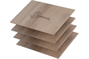 Creatorally 3mm Compensato, 4 Pezzi A4 Piatto di Legno Grezzo, Tavole di Non Lavorate per Incisione Laser, Taglio, Artigianato Fai da Te, Modellazione Pirografia (Noce Nera)