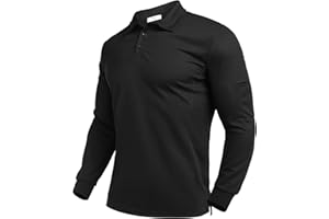 PINSPARK Polo Uomo a Maniche Lunghe UPF50+ Protezione Solare Protezione UV Estiva Camicia ad Asciugatura Rapida Golf Tennis Polo Sportiva T-Shirt per Il Tempo Libero S-XXL