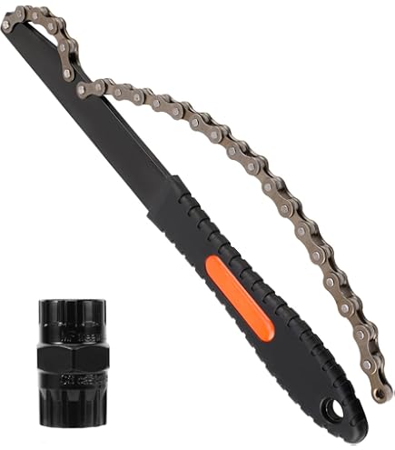 BNGXR Kit Démonte-cassette Vélo - Fouet Chaîne + Extracteur 2 Pièces, Acier Inoxydable, Antidérapant, Compatible Vitesses 6-11, Pour VTT, Route