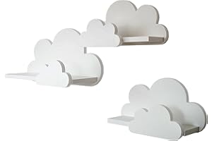 MOLILAND Wolke Moli - Mensola da parete, 3 pezzi, classe Prestige, colore: Bianco