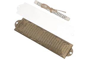 HOMSFOU 1 Set Jewish Mezuzah Case with Scroll Vintage Mezuzah Plaque Alloy Mezuzah Ornament Blessing Mezuzah Crafts Classic Jewish for Door Religious Decor 132mm