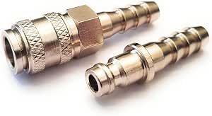 Female Inline Quick Release Fitting Coupling for 8mm Bore Butane/Propane Gas Hose - Ideal for
