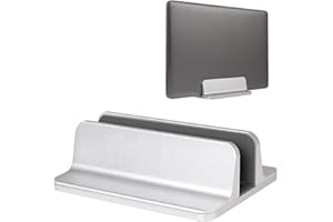 YiYunTE Soporte Vertical Portátil Laptop Stand Soporte para Ordenador Tablet de Aluminio Ancho Ajustable Ahorro de Espacio Combatible con Macbook Portátil Netbook iPad para Oficina Hogar Escritorio