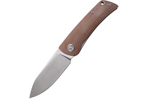 Petrified fish PFE05 Flavorist Cuchillo Plegable 3,15 inch Cuchilla de satén de acero K110 Micarta Mango EDC cuchillo de bolsillo (Brown-S)