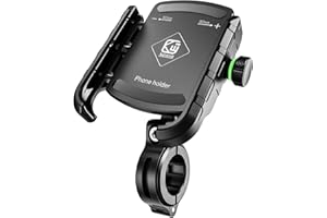BTNEEU Soporte Móvil Bicicleta, Anti Vibración 360° Rotación, Ajustable para iPhone Samsung Huawei y Otros 3,5'' a 7,0'' Smartphones (Negro)