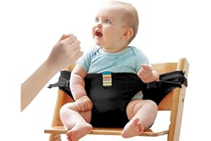 Lychee Chaise de voyage portative et siège de sécurité Ceinture de sécurité pour bébés et tout-petits avec siège à sangles. (Noir)
