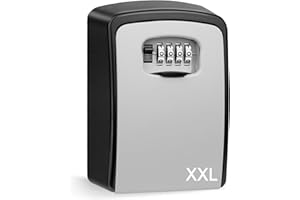 ENONEO Cassetta di Sicurezza per Chiavi Esterno Cassetta Sicurezza Chiavi 4 Cifre Combinazione Cassetta Portachiavi Muro Impermeabile Grand Cassaforte Chiavi da Parete per Self Check IN