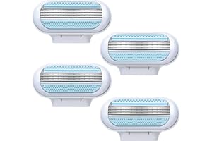 DNSHAN 4 Pcs Women's Razor Blades Replacement Razor Blades Compatible with Gillette Venus Smooth Razor, 3 Layer Blade Razors for Effortless Glide for Women Shaving, Washable Easy to Replace