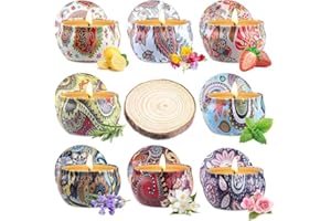 LFENYIGI Candle Gifts for Women 8 Pack Scented Candles Gift Basket for Her Mom Sister Friend 180Hours Aromatherapy Candles Set Gift Ideas Soy Wax Candle for Birthday Valentines Mother's Day (with Wooden Pad)