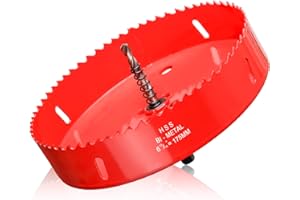 ITOOLFIRM Otwornica o średnicy 175 mm z wiertłem centrującym, rozmiar wiertła z bimetalu, wiertło do puszek, wiertło do korony, wiertło do otworów, do drewna, płyt kartonowo-gipsowych, tworzyw sztucznych i płyt