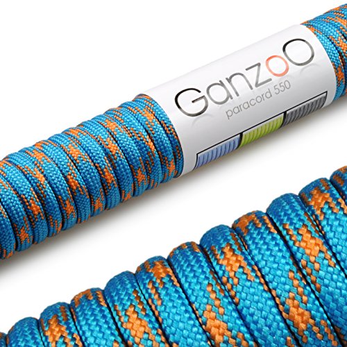 Paracorde 550 corde, pour bracelet ou collier de chien, 31 mètres, bleu orange