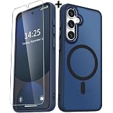 CONSTRAIN - Samsung Galaxy S25 FE ile uyumlu Kılıf Mat Magsafe ile uyumlu Şarj &Ouml;zellikli Renkli Kenarlı + Ekran Koruyucu Cam 