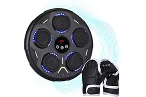 NK Music Boxing Machine da Parete Bluetooth - Boxe Musicale 9 Modalità di Allenamento e 9 Velocità, Altoparlante Potente, Schermo LCD e Illuminazione LED, Adatto per Adulti e Giovani (43 x 43 x 7,5cm)