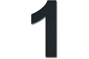 YWONOBY Black Brushed Modern House Number -4 Inch 102mm Height, Made of Solid 304 Stainless Steel, Floating Appearance and Easy to Install (Number 1 One)