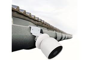 Wasserstein Odporny na warunki atmosferyczne uchwyt rynnowy kompatybilny z kamerą Google Nest Cam (bateria) (biały) - elastyczny montaż do kamery Nest Cam