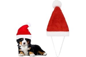POPETPOP 6 Pcs Dog Santa Hat Christmas Pet Costumes Birthday Party Cone Santa Hat Pet Christmas Photo Props for Puppy Kitten Small Cats Dogs