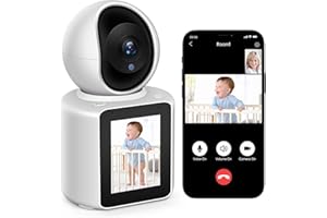 MYPIN Two-Way Video/Audio Indoor Camera, Pet Dog Cameras with App, 2K Home Security Camera with Pan Tilt, Night Vision, One-Button Call, Motion Detection, Human/Sound/Crying Detection, Cloud & SD