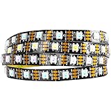 BTF-LIGHTING WS2812B GRB IC 1M 60LEDs/M Individually Addressable 5050SMD LED Strip Black PCB Only DC5V IP30 Non-Waterproof Fu